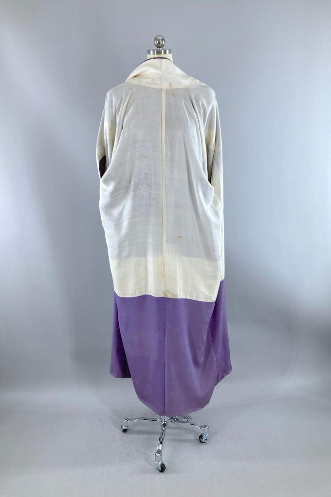 Vintage Purple Full Shibori Silk Kimono-ThisBlueBird
