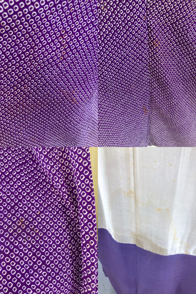 Vintage Purple Full Shibori Silk Kimono-ThisBlueBird