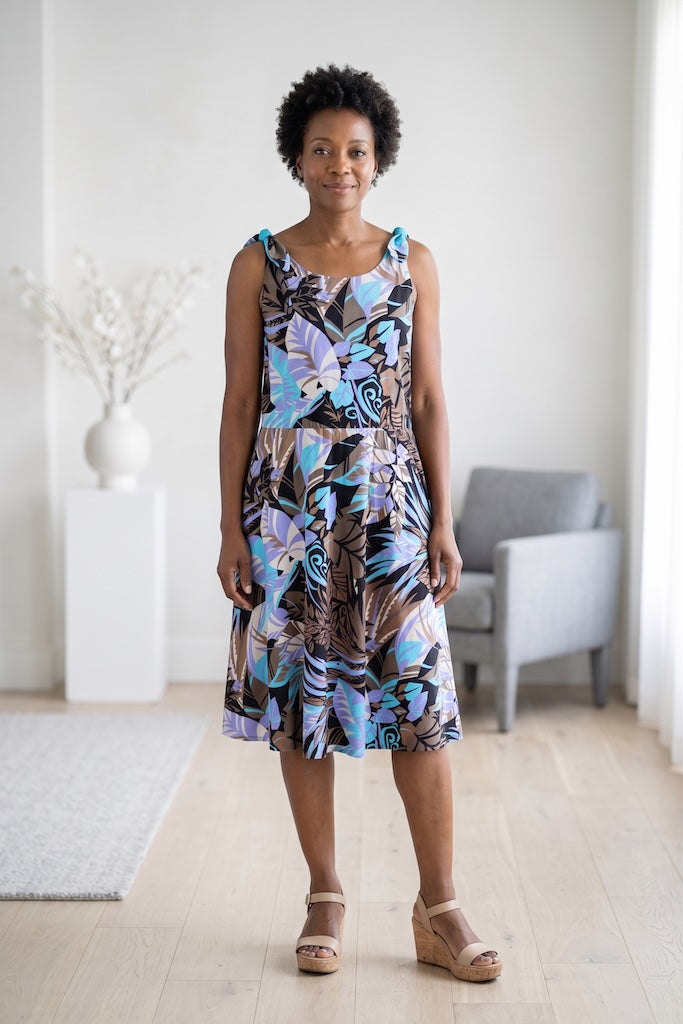 Vintage Purple Hawaiian Print Sundress-ThisBlueBird