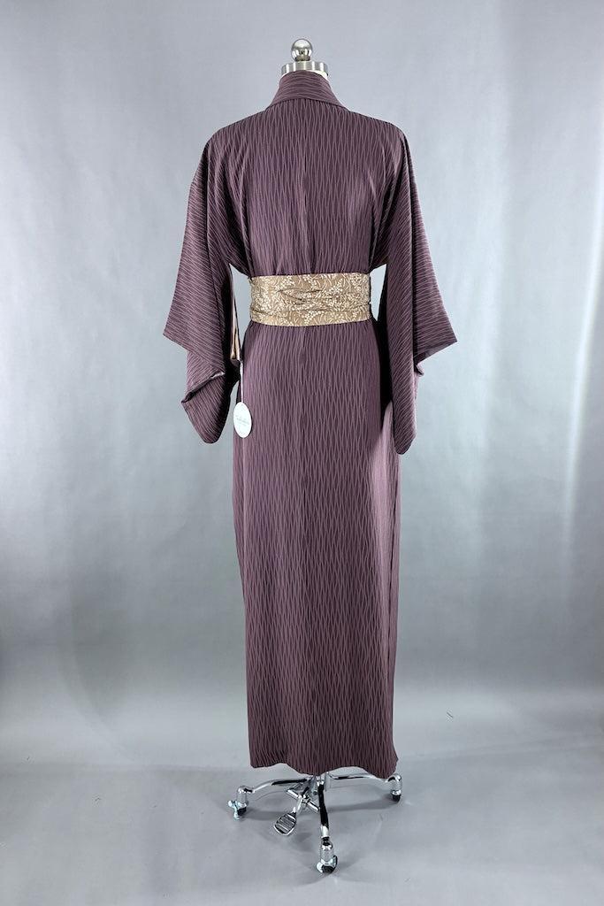 Vintage Purple Metallic Silk Kimono-ThisBlueBird