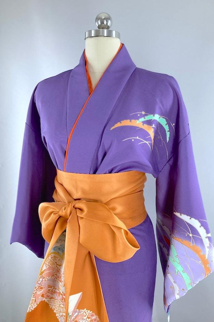 Vintage Purple Mint Abstract Kimono-ThisBlueBird