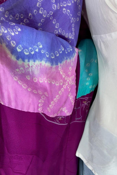 Vintage Purple Silk Kimono Cardigan-ThisBlueBird