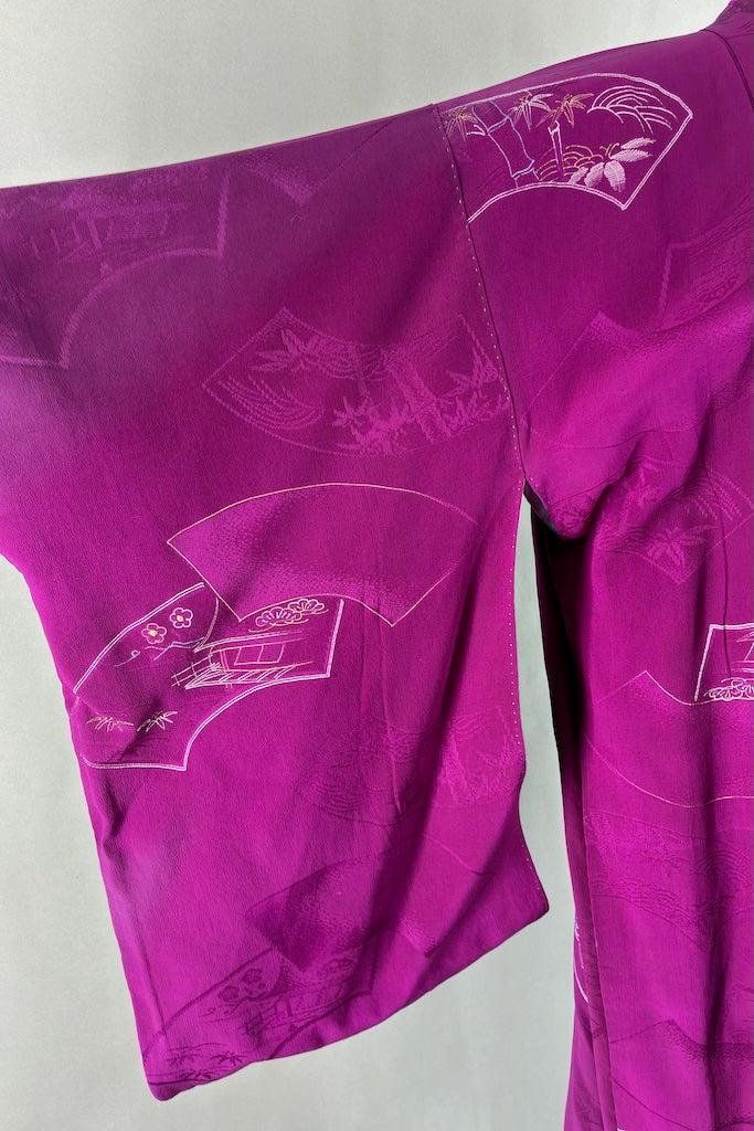 Vintage Purple Silk Kimono Cardigan-ThisBlueBird