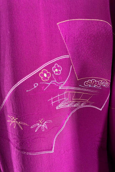 Vintage Purple Silk Kimono Cardigan-ThisBlueBird