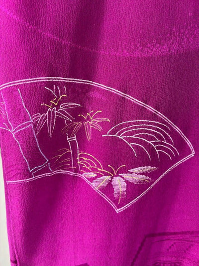 Vintage Purple Silk Kimono Cardigan-ThisBlueBird