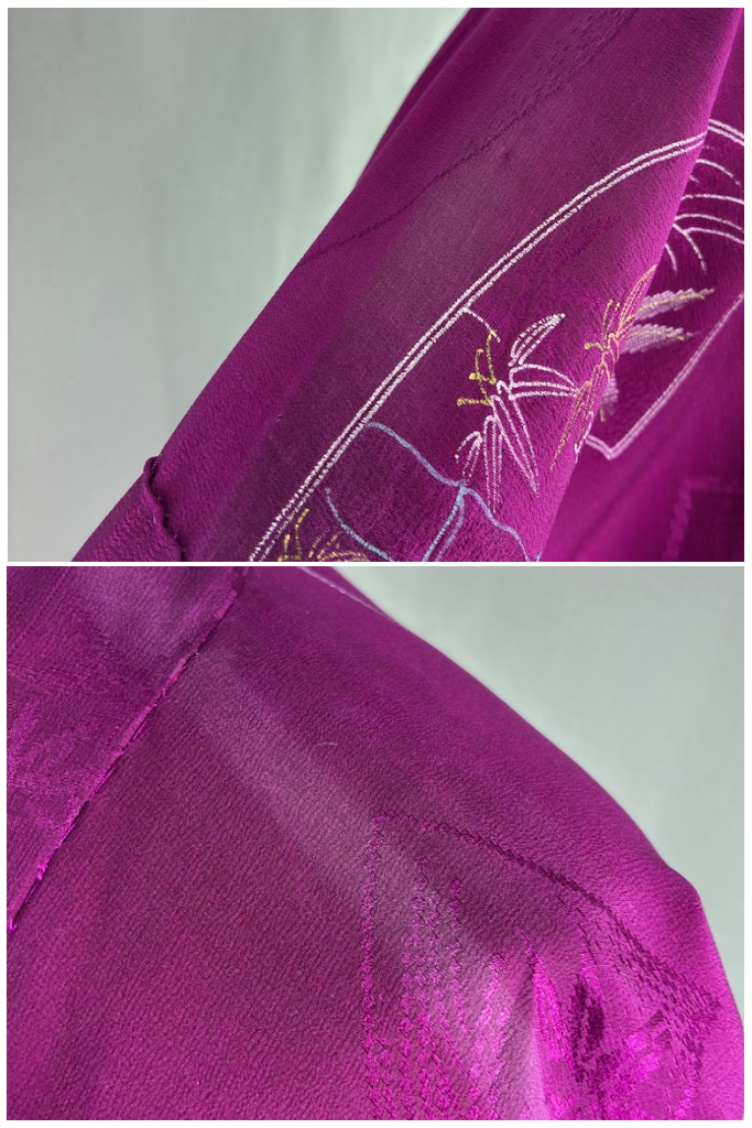Vintage Purple Silk Kimono Cardigan-ThisBlueBird