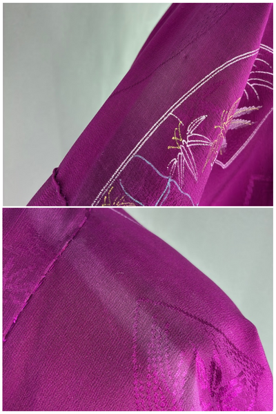Vintage Purple Silk Kimono Cardigan-ThisBlueBird