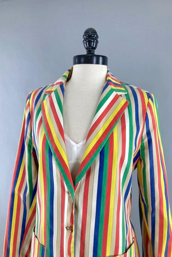 Vintage Rainbow Stripe Blazer-ThisBlueBird