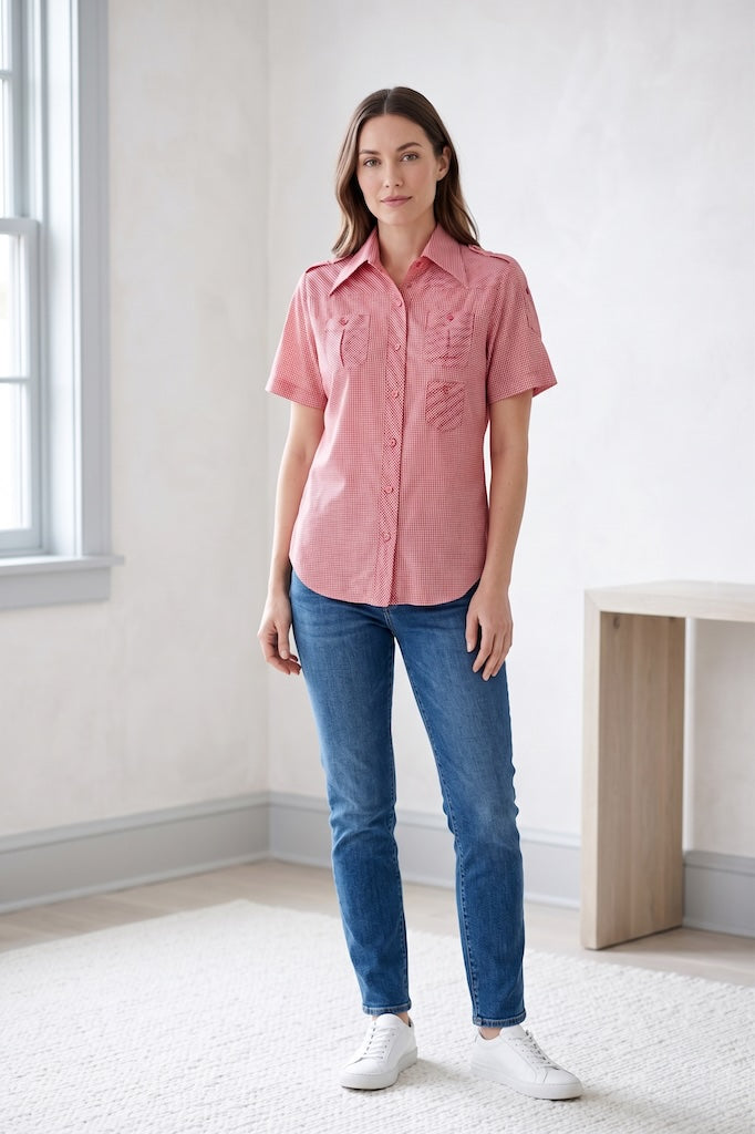 Vintage Red Gingham Shirt-ThisBlueBird