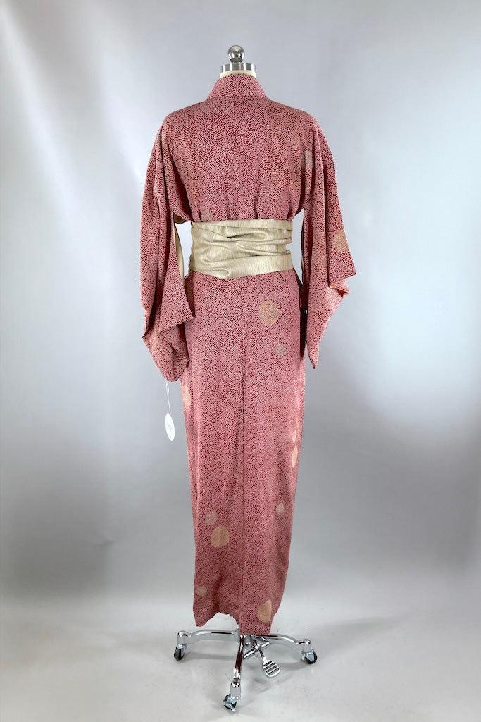 Vintage Red & Gold Silk Kimono-ThisBlueBird