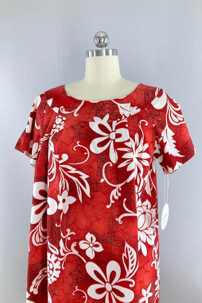 Vintage Red Hawaiian Dress-ThisBlueBird