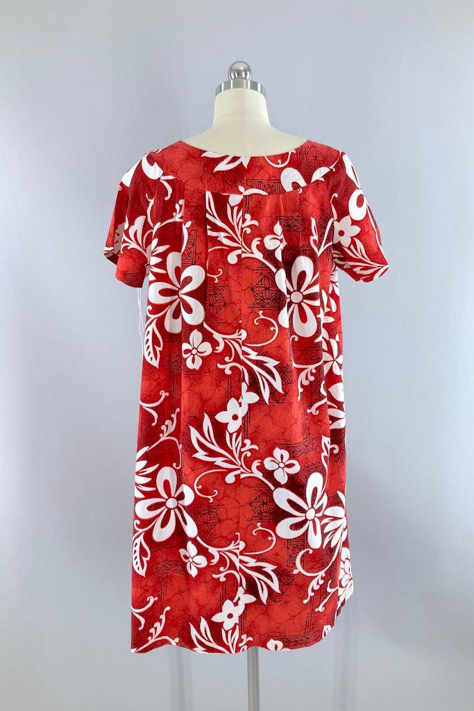 Vintage Red Hawaiian Dress-ThisBlueBird