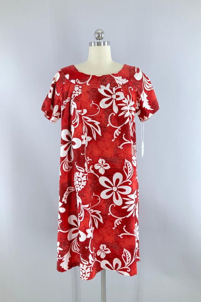 Vintage Red Hawaiian Dress-ThisBlueBird