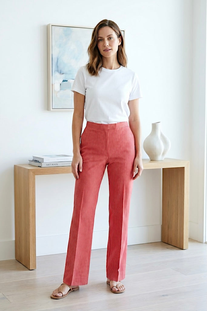 Vintage Red Pinstripe Pants-ThisBlueBird