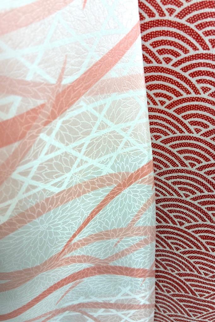 Vintage Red Seigaiha Silk Kimono-ThisBlueBird