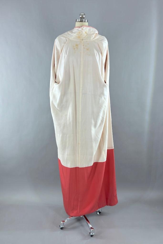 Vintage Red Seigaiha Silk Kimono-ThisBlueBird