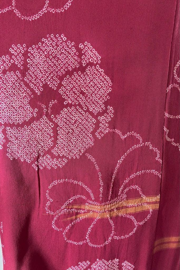 Vintage Red Shibori Silk Kimono Cardigan-ThisBlueBird