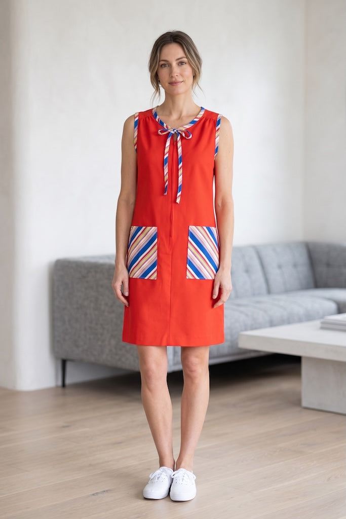 Vintage Red Sleeveless Sundress-ThisBlueBird