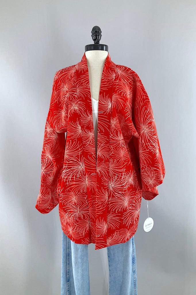 Vintage Red Starburst Kimono Jacket-ThisBlueBird
