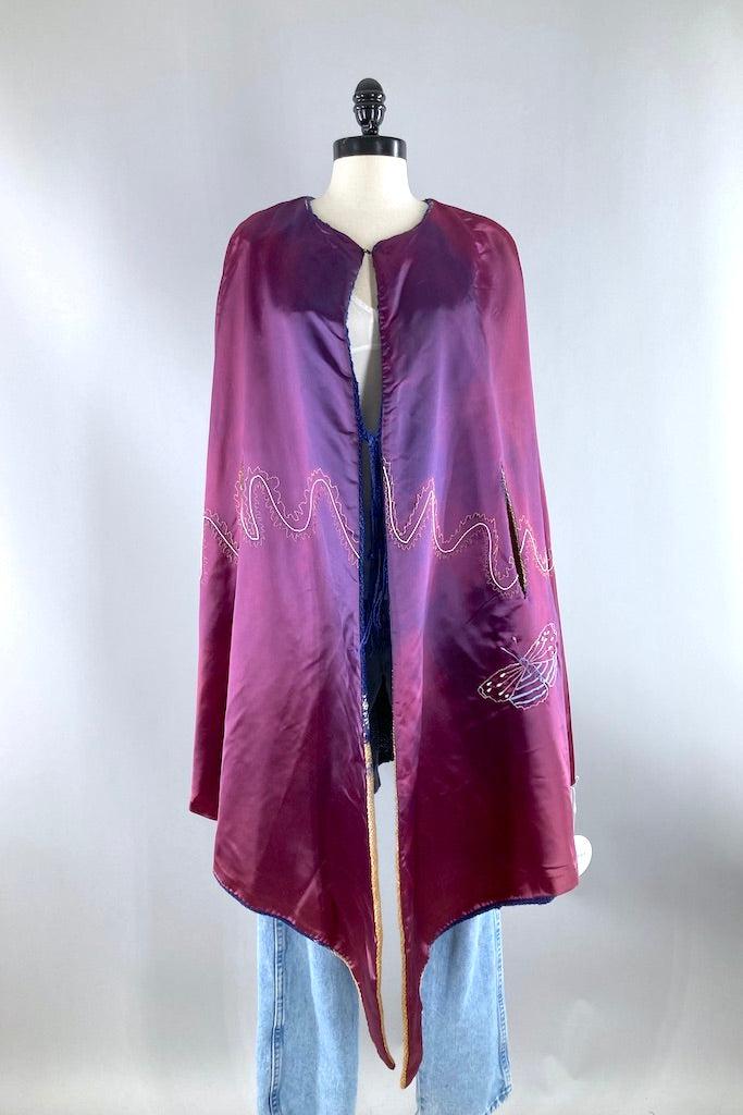 Vintage Reversible Embroidered Cape-ThisBlueBird