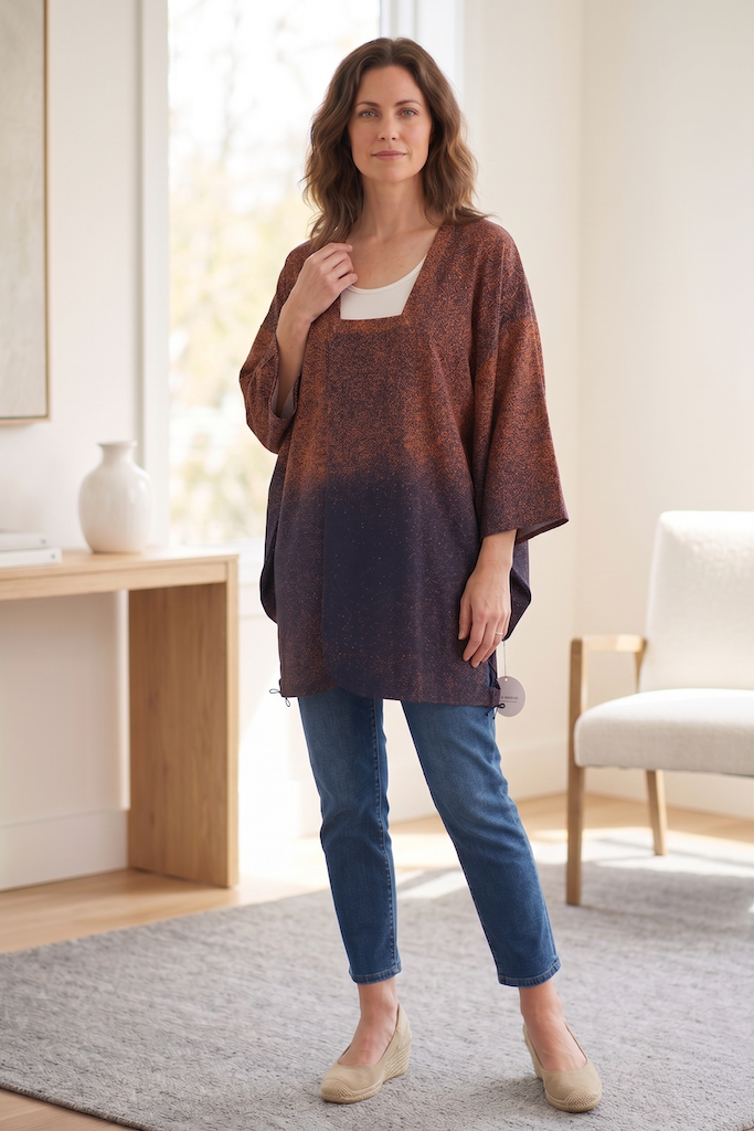 Vintage Reversible Silk Kimono Cardigan-ThisBlueBird