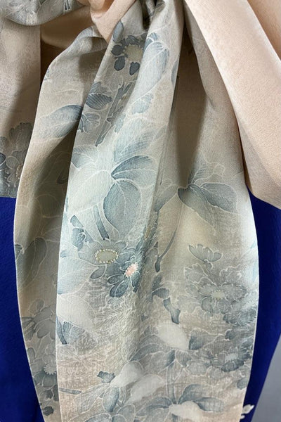 Vintage Royal Blue Birds Silk Kimono-ThisBlueBird