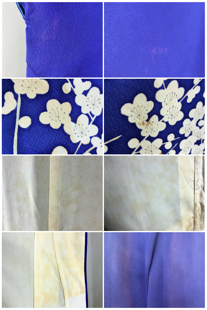 Vintage Royal Blue Birds Silk Kimono-ThisBlueBird