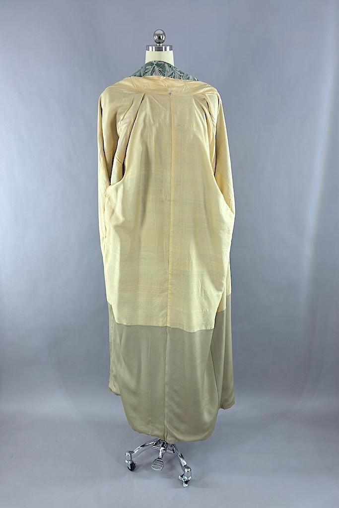 Vintage Sage Green Silk Kimono-ThisBlueBird