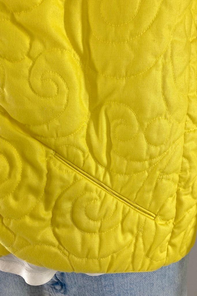 Vintage Saks Fifth Ave Yellow Quilted Jacket-ThisBlueBird