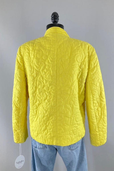 Vintage Saks Fifth Ave Yellow Quilted Jacket-ThisBlueBird