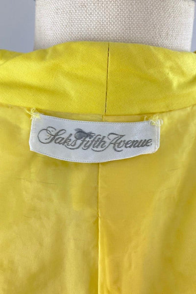 Vintage Saks Fifth Ave Yellow Quilted Jacket-ThisBlueBird