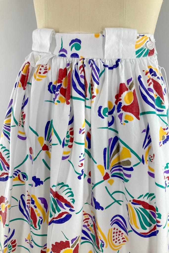 Vintage Seashell Print 80s Skirt-ThisBlueBird