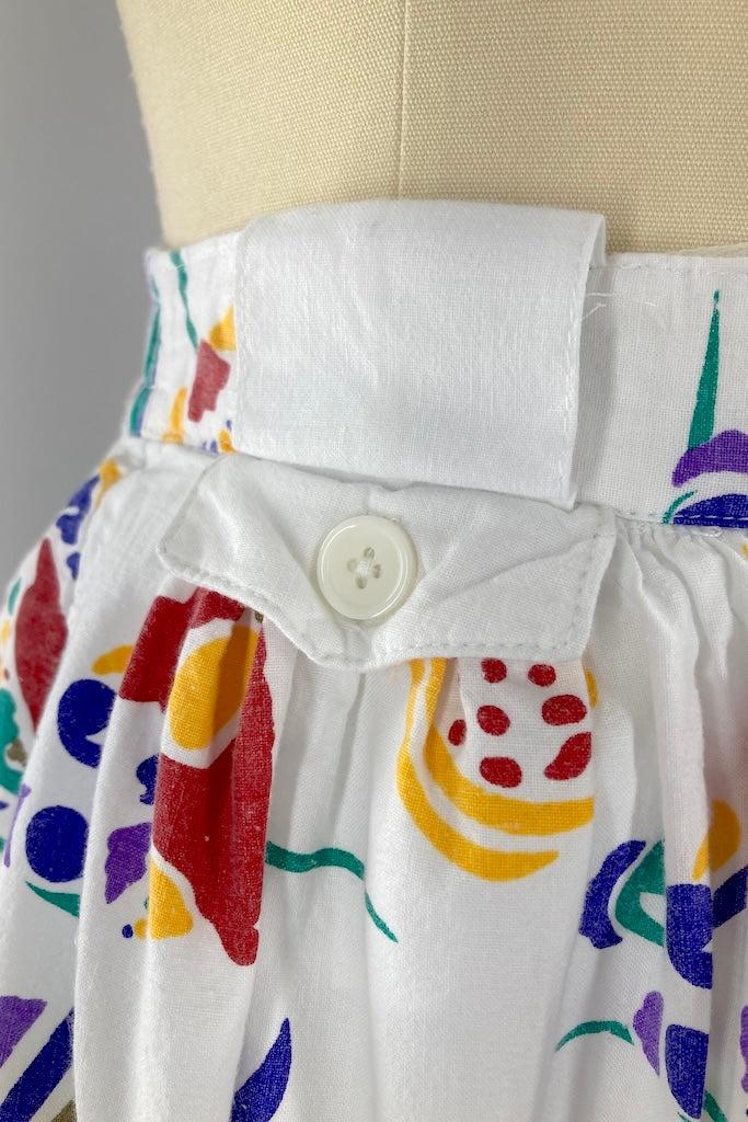 Vintage Seashell Print 80s Skirt-ThisBlueBird