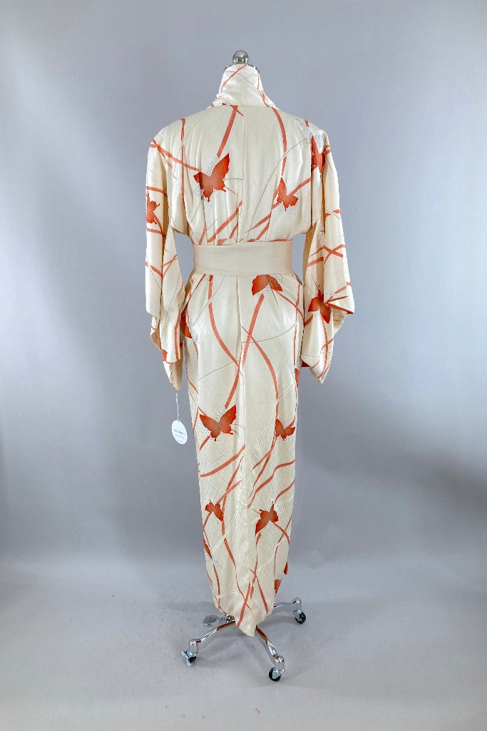 Vintage Silk Butterflies Kimono-ThisBlueBird