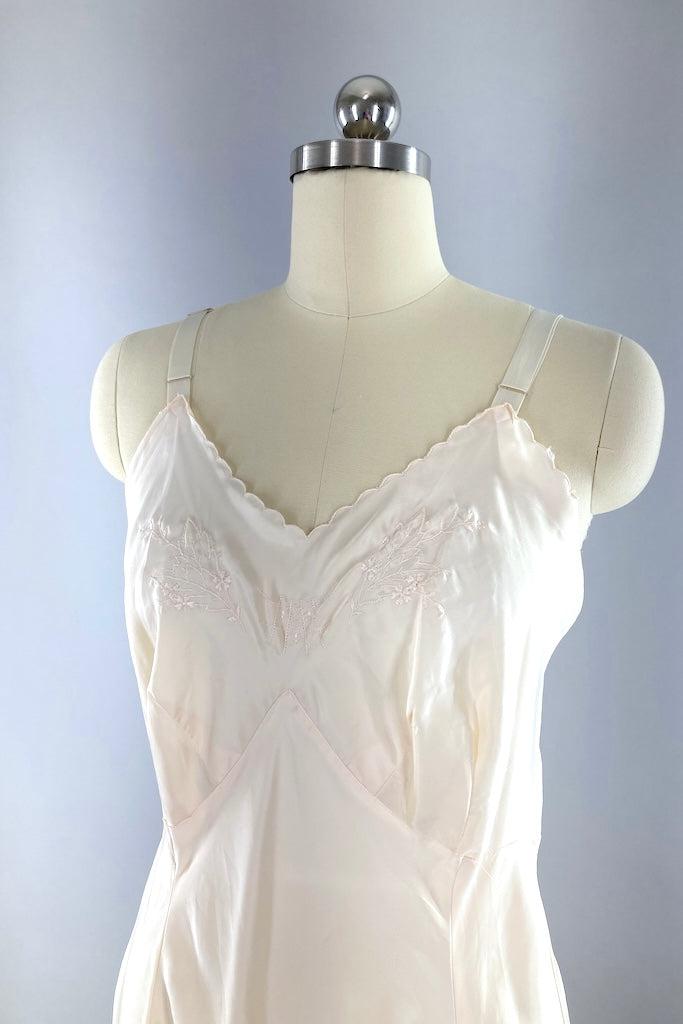 Vintage Silky Pale Pink Full Slip-ThisBlueBird