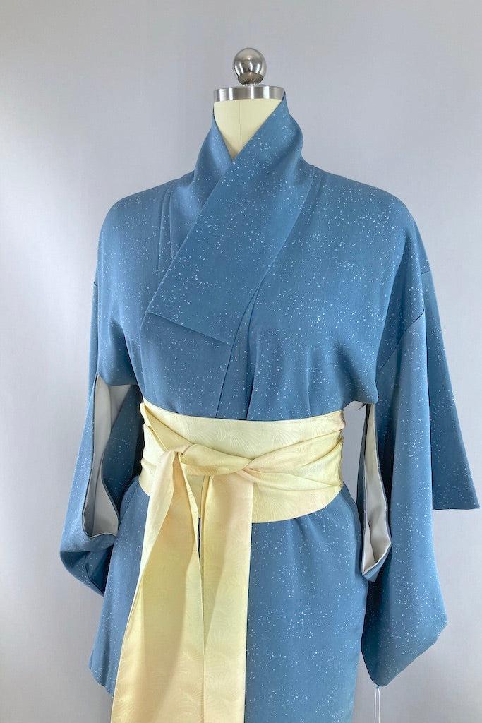 Vintage Slate Blue Gray Kimono-ThisBlueBird