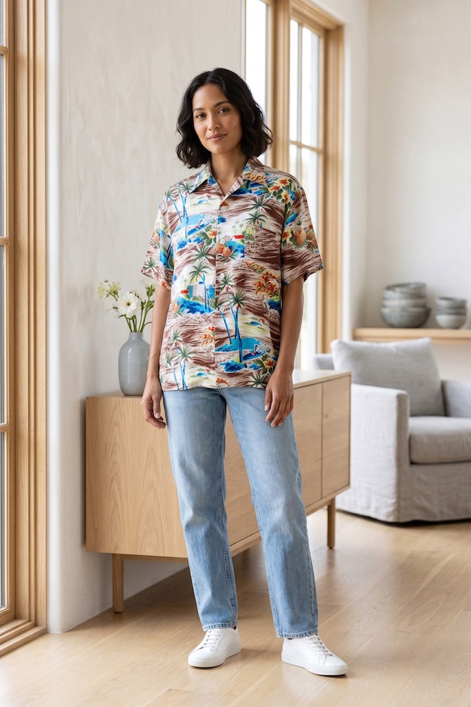 Vintage South Pacific Hawaiian Print Shirt-ThisBlueBird