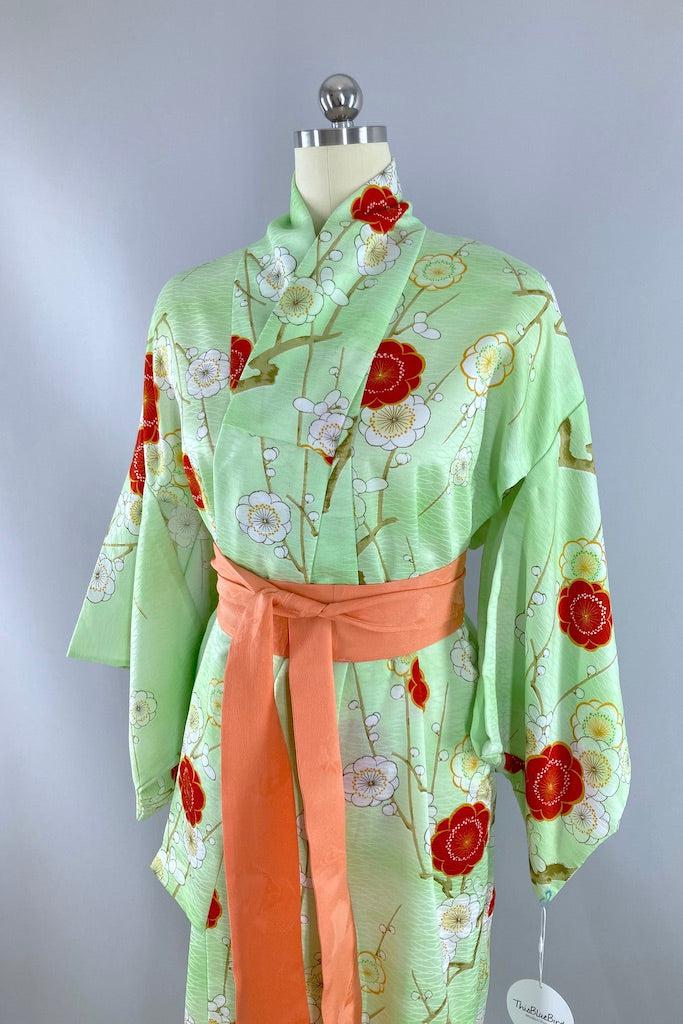 Vintage Spring Green Floral Kimono-ThisBlueBird