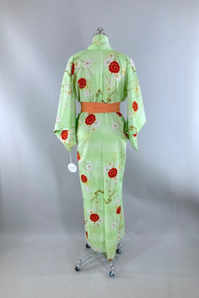 Vintage Spring Green Floral Kimono-ThisBlueBird