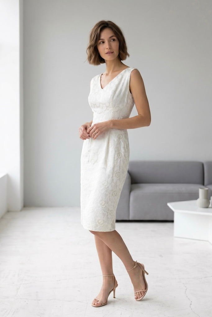 Vintage Strawberry Satin Damask Cocktail Dress-ThisBlueBird