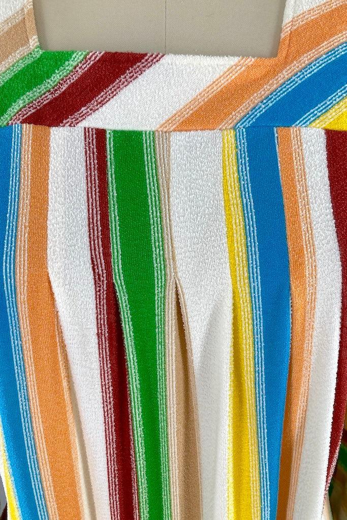 Vintage Striped Terry Caftan Dress-ThisBlueBird