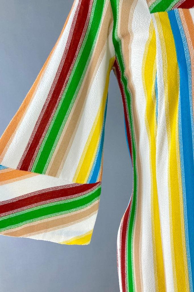 Vintage Striped Terry Caftan Dress-ThisBlueBird