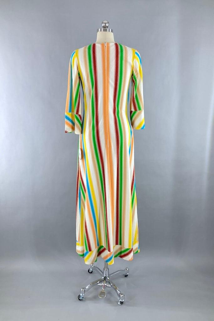 Vintage Striped Terry Caftan Dress-ThisBlueBird