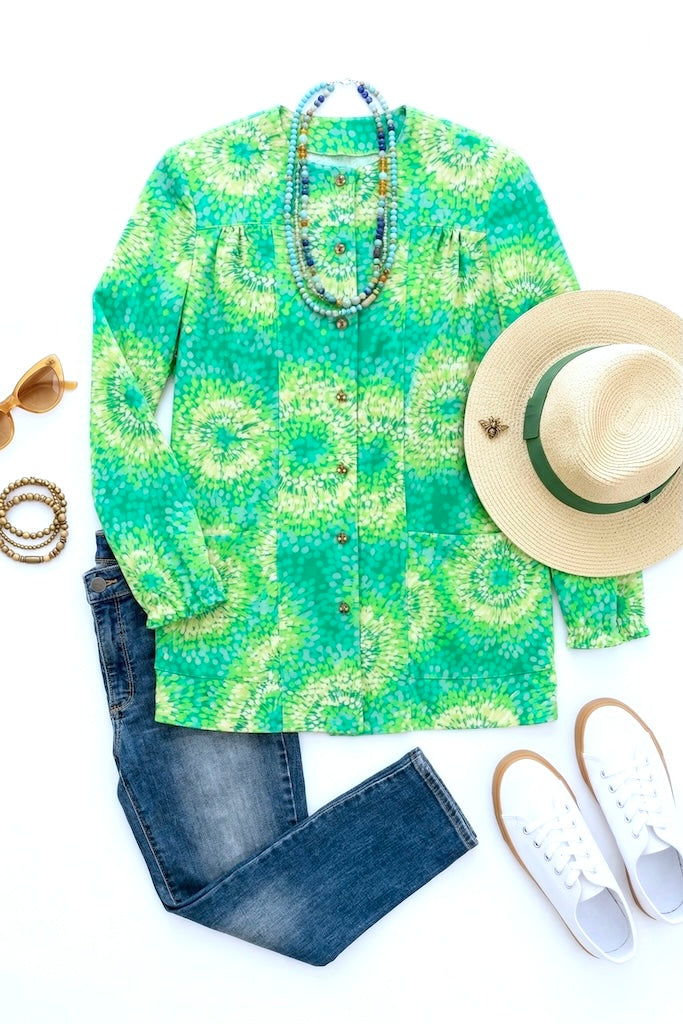 Vintage Swim Coverup Cardigan Blouse-ThisBlueBird