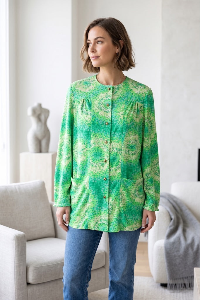 Vintage Swim Coverup Cardigan Blouse-ThisBlueBird
