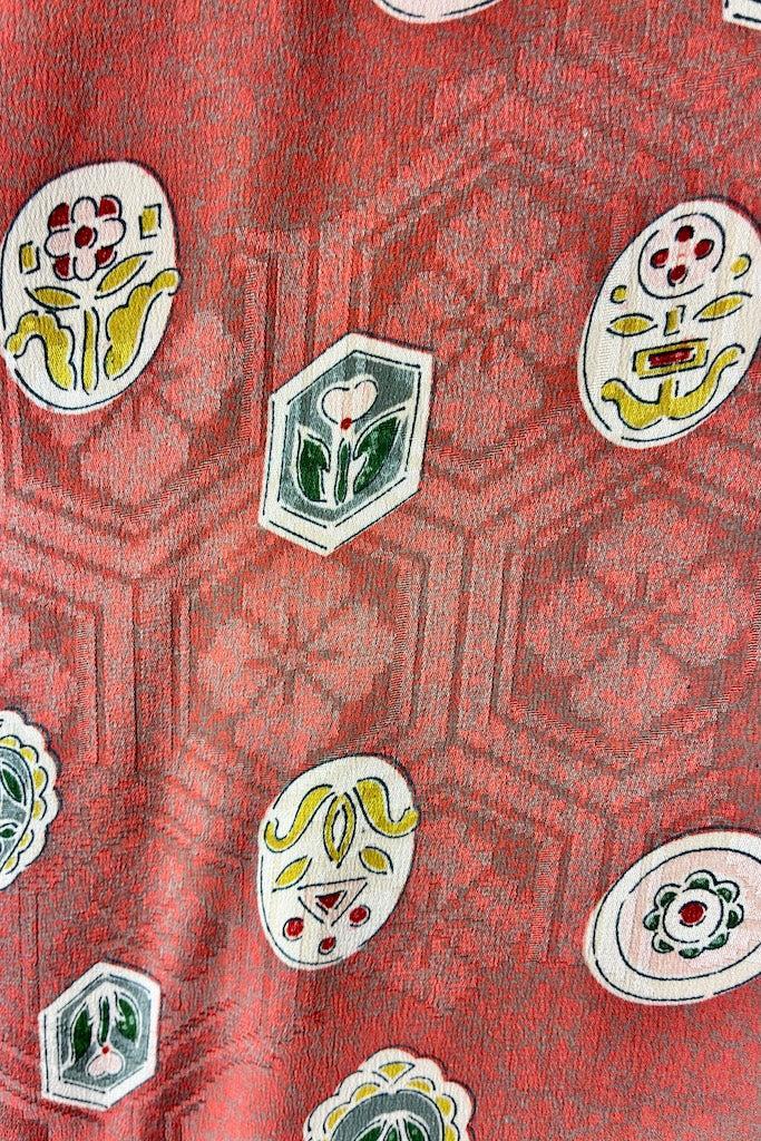 Vintage Terra Cotta Silk Kimono Cardigan-ThisBlueBird