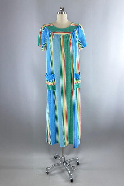 Vintage Terry Cloth Caftan Dress-ThisBlueBird