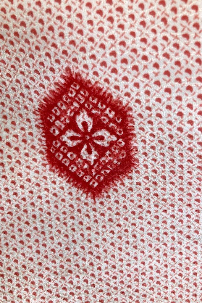 Vintage Tomato Red Shibori Print Kimono-ThisBlueBird