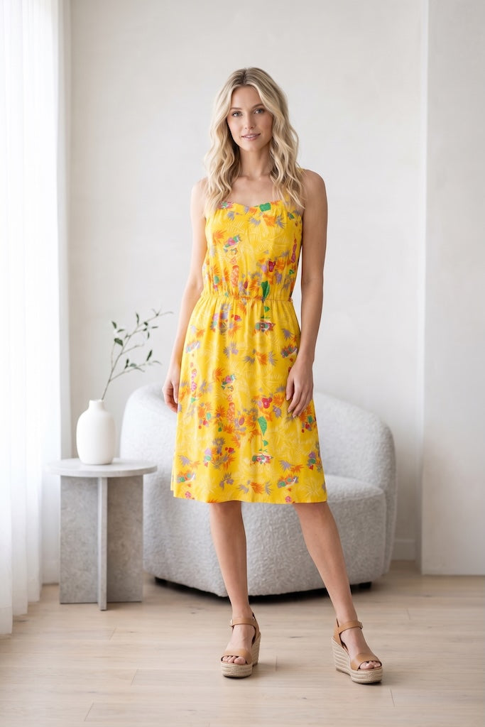 Vintage Tropical Print Sundress-ThisBlueBird