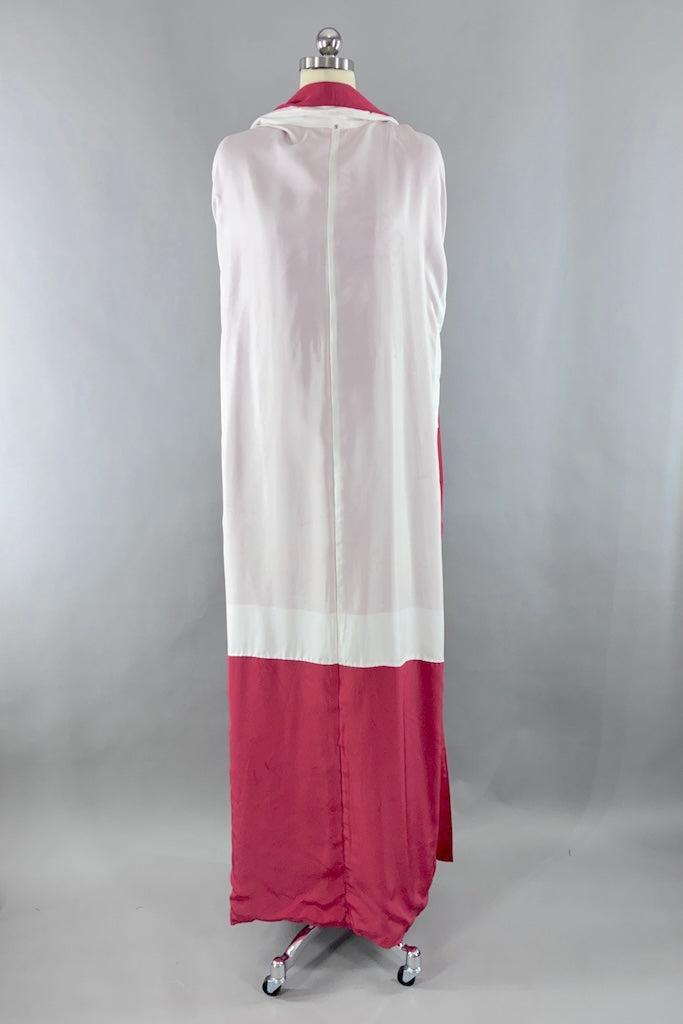 Vintage Watermelon Red Silk Kimono-ThisBlueBird